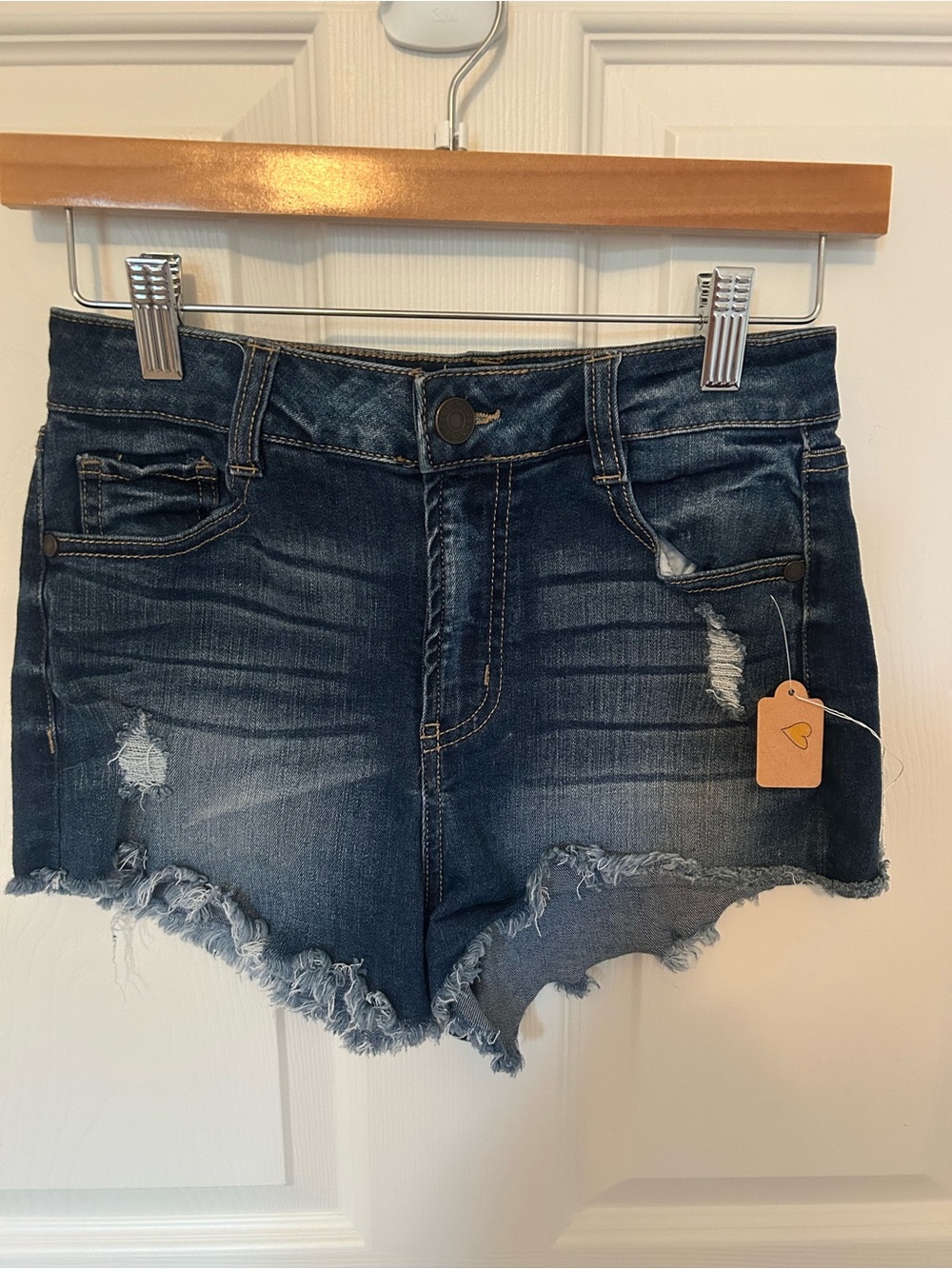 refuge Dark Blue Distressed Denim Cutoff Shorts size 0